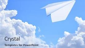  Presentation with plane - Slides with paper plane flying against sky background and a light blue colored foreground