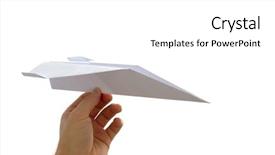  Presentation with free - Slide deck consisting of paper plane in a hand background and a white colored foreground