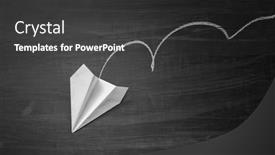  Presentation with plane - Presentation design enhanced with paper-plane-in-freefall background and a dark gray colored foreground