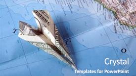  Presentation with plane - Theme with paper plane on travel map background and a teal colored foreground