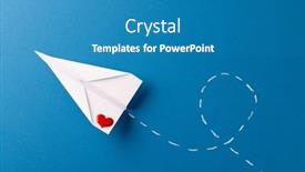  Presentation with love romance - Slides consisting of paper-plane-with-red-heart background and a teal colored foreground