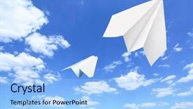  Presentation with paper planes - PPT layouts with paper planes flying sky background and a light blue colored foreground