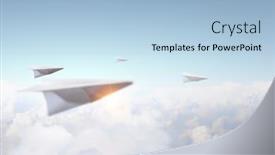  Presentation with paper planes - Audience pleasing PPT layouts consisting of paper-planes-in-sky-mixed backdrop and a light blue colored foreground