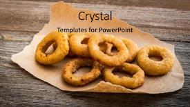  Presentation with parchment - Audience pleasing presentation theme consisting of paper plate - fried onion rings on parchment backdrop and a coral colored foreground
