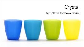  Presentation with paper cups - PPT theme with paper plate - plastic cups of various colors background and a white colored foreground