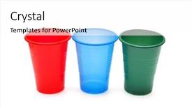  Presentation with paper cups - Slides enhanced with needle hay stack - panoramic view with rolling haystack background and a ocean colored foreground