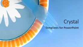  Presentation with paper boat children play - Theme consisting of paper plate and plastic fork background and a  colored foreground