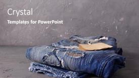  Presentation with jeans blue denim texture - Slides enhanced with paper-price-tag-label background and a gray colored foreground