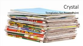  Presentation with newspaper - Slides enhanced with paper recycling - stack of newspaper on white background and a white colored foreground