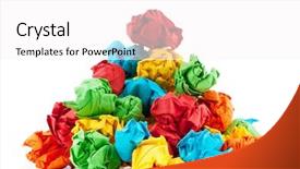  Presentation with recycling paper - PPT layouts enhanced with paper recycling concept on white background and a  colored foreground