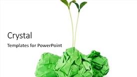  Presentation with recycling paper - Slide deck having paper recycling concept with seedlings background and a white colored foreground