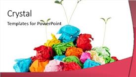  Presentation with recycling paper - Amazing theme having paper recycling concept with seedlings on white backdrop and a white colored foreground