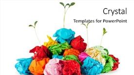  Presentation with recycling paper - Presentation having paper recycling concept with seedlings background and a white colored foreground
