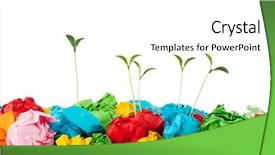  Presentation with recycling paper - Cool new presentation theme with paper recycling concept with seedlings backdrop and a white colored foreground