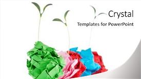 Presentation with recycling paper - Cool new presentation with paper recycling concept with seedlings on white backdrop and a white colored foreground