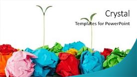  Presentation with recycling paper - Beautiful presentation featuring paper recycling concept with seedlings on white backdrop and a white colored foreground