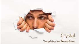  Presentation with rip paper - Presentation having paper rip on white background and a sky blue colored foreground