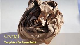  Presentation with brown paper bag - Slide deck having paper-rolled-up-brown-paper background and a  colored foreground