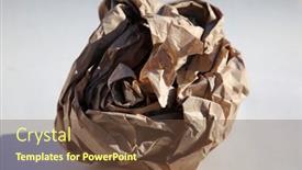  Presentation with brown paper bag - Presentation theme consisting of paper-rolled-up-brown-paper background and a  colored foreground