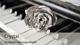  Presentation with vintage rose old paper - Slide deck enhanced with paper rose and music background and a light gray colored foreground