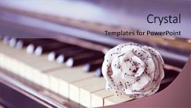  Presentation with vintage rose old paper - Audience pleasing theme consisting of paper rose and music backdrop and a light blue colored foreground