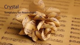  Presentation with rose flower - Theme with paper rose flower closeup background and a gold colored foreground