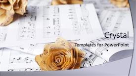  Presentation with music notes - Slide set consisting of paper rose on music notes background and a sky blue colored foreground