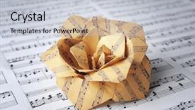  Presentation with music notes - Slide set having paper rose on music notes background and a lemonade colored foreground
