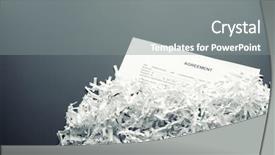  Presentation with pork shredded on grill banana - Cool new theme with paper security recycling - shredded agreement backdrop and a gray colored foreground