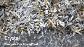  Presentation with cyber security data protection information - Amazing presentation theme having paper security recycling - shredded sensitive information shredded secret backdrop and a gray colored foreground