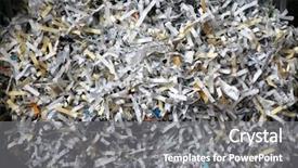  Presentation with information security program - Beautiful presentation design featuring paper security recycling - shredded sensitive information shredded secret backdrop and a gray colored foreground