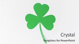  Presentation with white green - PPT theme featuring paper shamrock on white background background and a white colored foreground