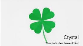 Presentation with white green - PPT layouts with paper shamrock on white background background and a white colored foreground