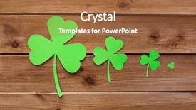  Presentation with green - Amazing slides having paper shamrocks on wooden background backdrop and a red colored foreground