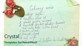  Presentation with white sheet - Theme enhanced with paper sheet with cooking recipe background and a soft green colored foreground
