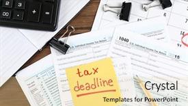  Presentation with tax - Amazing PPT layouts having paper sheet with text tax backdrop and a blonde colored foreground