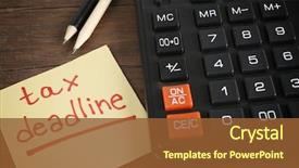  Presentation with tax - Audience pleasing PPT theme consisting of paper sheet with text tax backdrop and a tawny brown colored foreground