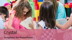  Presentation with activity - Beautiful presentation featuring paper sheets during education backdrop and a coral colored foreground