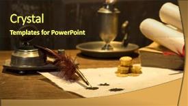  Presentation with antique parchment - PPT layouts enhanced with paper sheets lit by candle background and a wine colored foreground