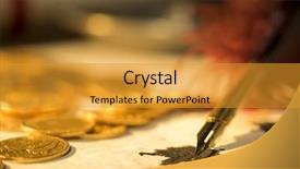  Presentation with antique parchment - Colorful slide set enhanced with paper sheets lit by candle backdrop and a gold colored foreground