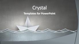  Presentation with water ship - Slide set featuring paper ship floating on water background and a gray colored foreground