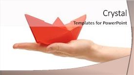  Presentation with watercolor paper texture white art - Theme consisting of paper ship in a female background and a white colored foreground