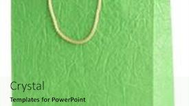  Presentation with paper bag - Cool new slide set with paper shopping bag isolated on white backdrop and a seafoam green colored foreground