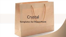  Presentation with recycle - Colorful slide deck enhanced with paper shopping bag isolated backdrop and a coral colored foreground