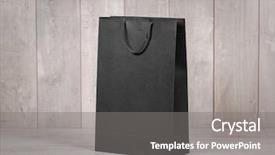  Presentation with paper bag - Slides with paper shopping bag on wooden background and a gray colored foreground