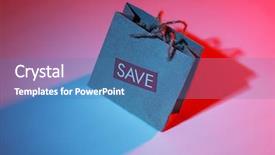  Presentation with paper bag - Colorful slide deck enhanced with paper shopping bag backdrop and a teal colored foreground