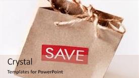  Presentation with paper bag - Theme featuring paper shopping bag background and a coral colored foreground