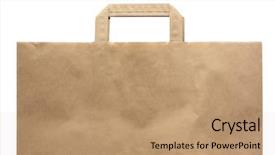  Presentation with eco paper - PPT theme featuring paper shopping eco bag background and a coral colored foreground
