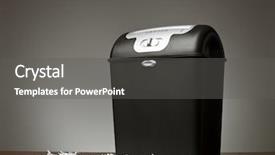 Presentation with shredder - Slide set featuring paper shredder in an office background and a dark gray colored foreground