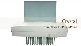  Presentation with shredder - Colorful presentation theme enhanced with paper shredder machine and recycled backdrop and a sky blue colored foreground